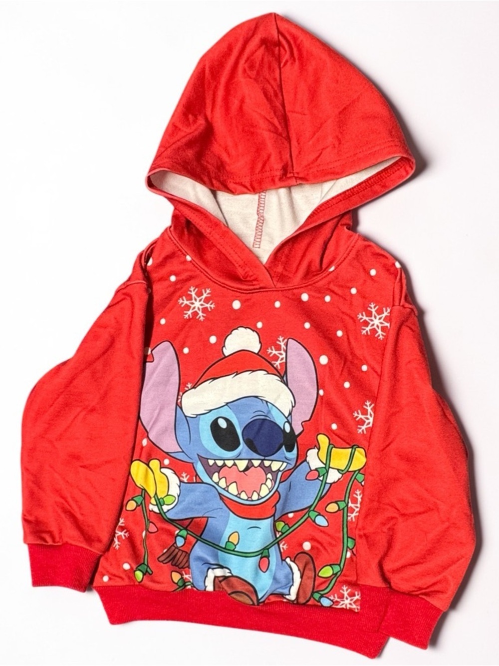 Disney Stitch Christmas Hoodie PatPat Licensed Toddler 2Y Red Sweatshirt NWT